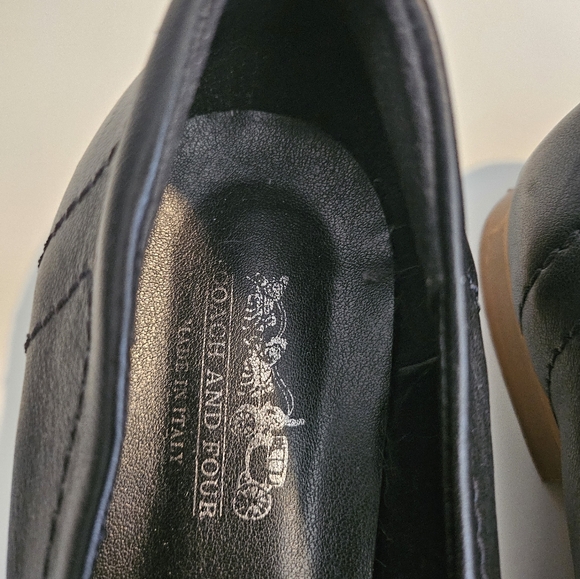 Coach and Four black loafers size 9. - Picture 3 of 4